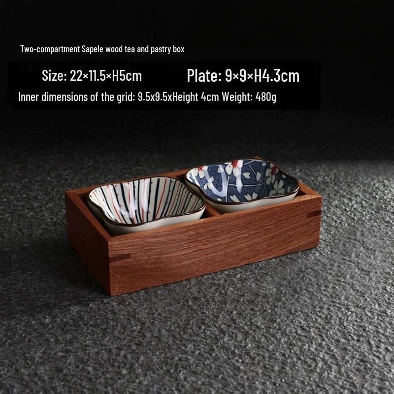 New Chinese Style Sapele Wood Snack & Fruit Tray