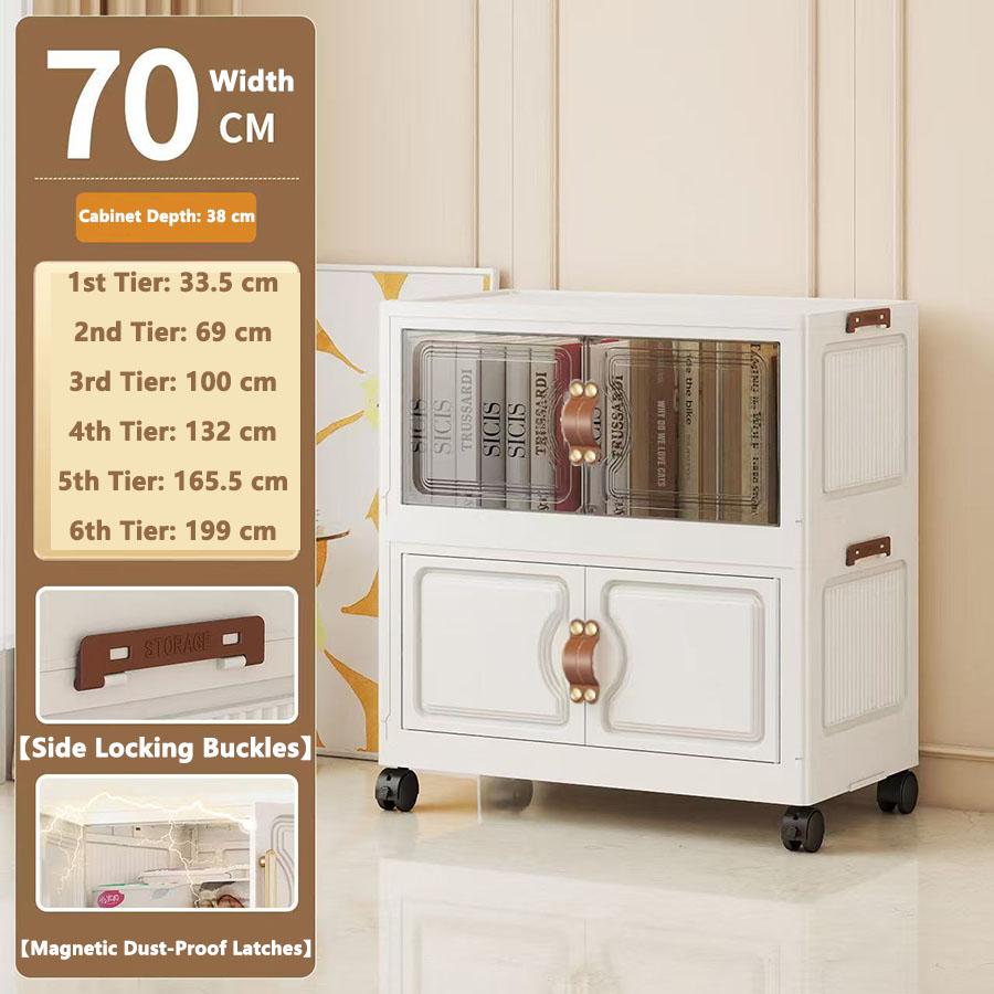 Faltbarer Aufbewahrungsschrank Wandmontage Klappbarer Spind Kompakter Organizer für Zuhause und Büro mit verstellbaren Regalen in Weiß/Grau