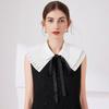 Perfect Match Women'S Double Layered Pleated Pointed Fake Collar Lace Up False Collar Decorative Retro Ladies Doll Shoulder Wraps Cape