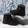 Men's Winter Warm Snow Boots With Zipper Non-Slip Water Resistant Faux Fur Lined Ankle Booties Outdoor Comfort High-Top Hiking Walking Shoes for Men