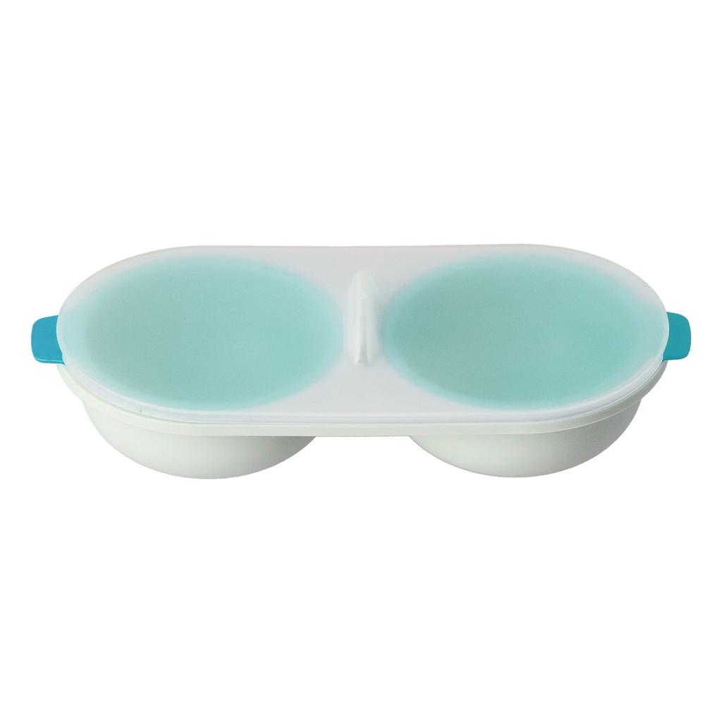 Microwave Egg Cooker Food Grade PP Removable Drain Basket Egg Cooker for Microwave Boiled EggsBlue