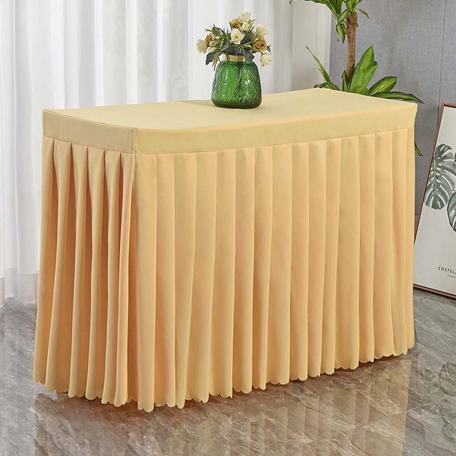 Rectangular Tablecloth Conference Exhibition Solid Table Cover Elegant Table Skirt For Wedding Banquet Party Desk Decor