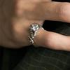Year of the Tiger, Zodiac Year, Little Tiger Open Ring, Men's Retro Zodiac Tail Ring