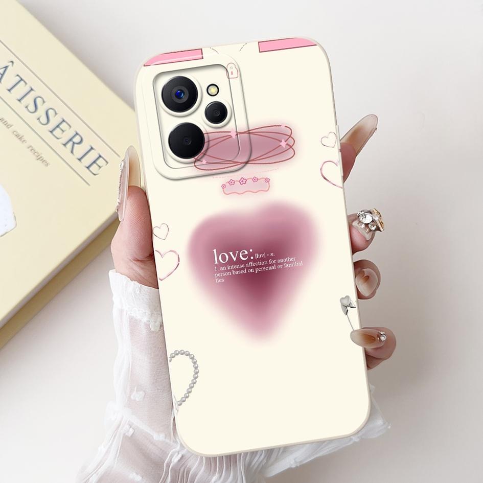 For Realme 9i Case Cool Fashion Flower Marble Sunset Soft Liquid Silicone Lens Protective Cover For Realme 9i 5G Realme9i Bumper