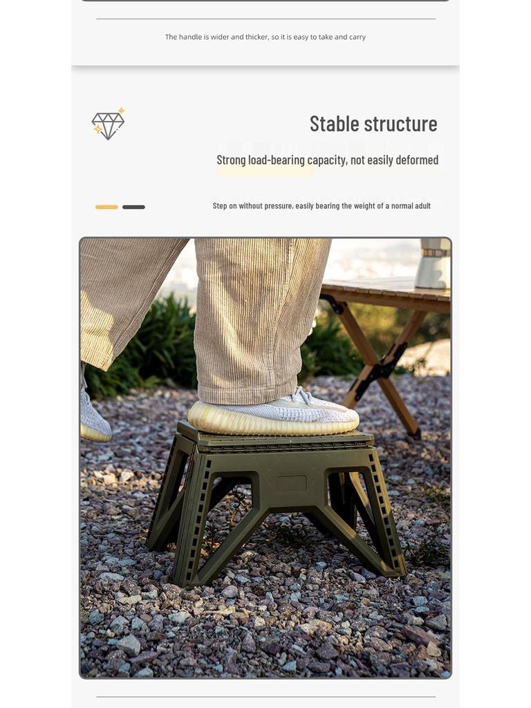 Portable Thickened Folding Stool, Plastic Outdoor & Indoor Small Bench