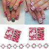 Lines False Nails Short Square Full Cover Stick On Nails Christmas Press On Nails Manicures Supplies
