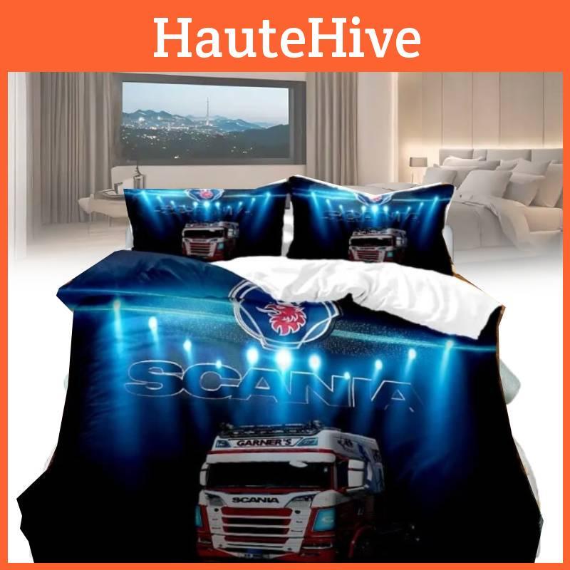 Bedruckte Scania Trucks Bettbezug Kissenbezug Bettwäscheset Kinderzimmerdeko