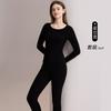 Thermal Base Layer Set Men Women Warm Fleece-Lined Cotton Blend Long Sleeve Top Pants Round Neck Ultra-Thick Winter