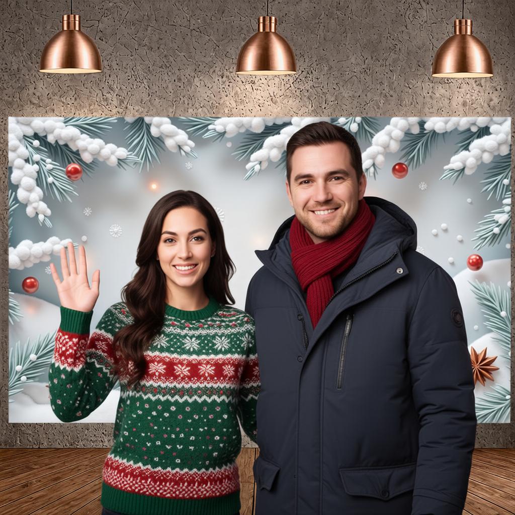 Holiday Background Snowflake Pattern Winter Backdrop Christmas Banner Anise Star Xmas Display For Christmas Party Winter Holiday