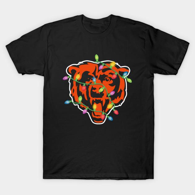

Men Black Print T-shirt Chicago Bears Christmas No-Cut Transfer Paper Print Cotton Tshirt 4XL чорний