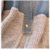Women's Vintage Denim Patchwork Sweater Coat Woman Autumn and Winter Thickened Loose Cardigan