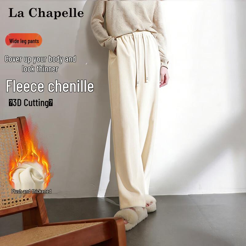 La Chapelle Women s Fleece-Lined Wide-Leg Casual Pants 2XL
