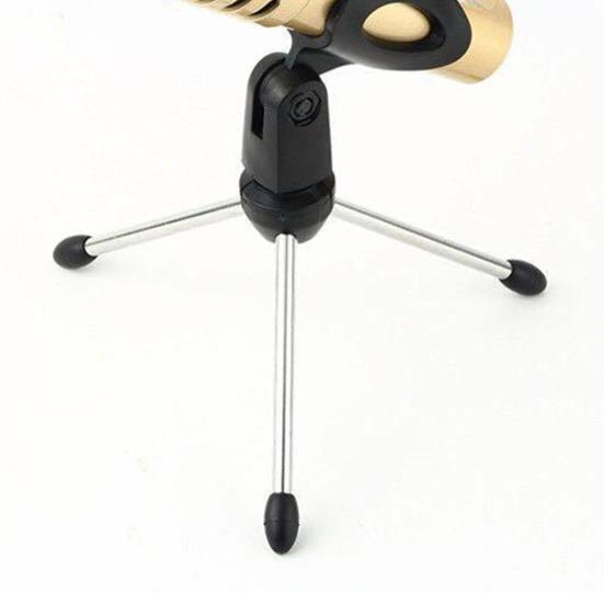 Adjustable Anti-slip Desktop Table Microphone Mount Tripod Holder with Clip