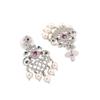Estele Women's Earrings with Rhodium Plated CZ Manbhavan, Pearls and Multicolor Crystals
