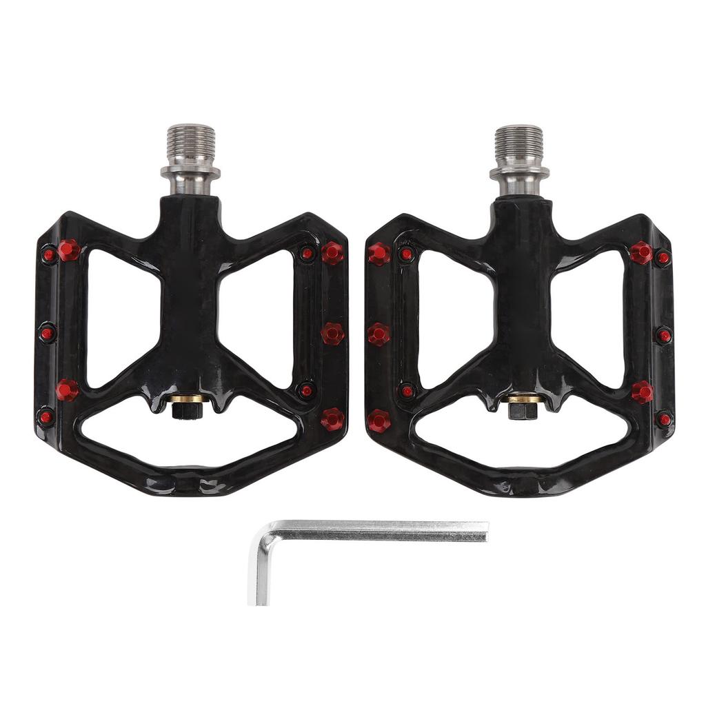 1 Pair Carbon Fiber Pedal Slip Resistant Lightweight Improved Control Cycling Pedals for Mountain Road Riding