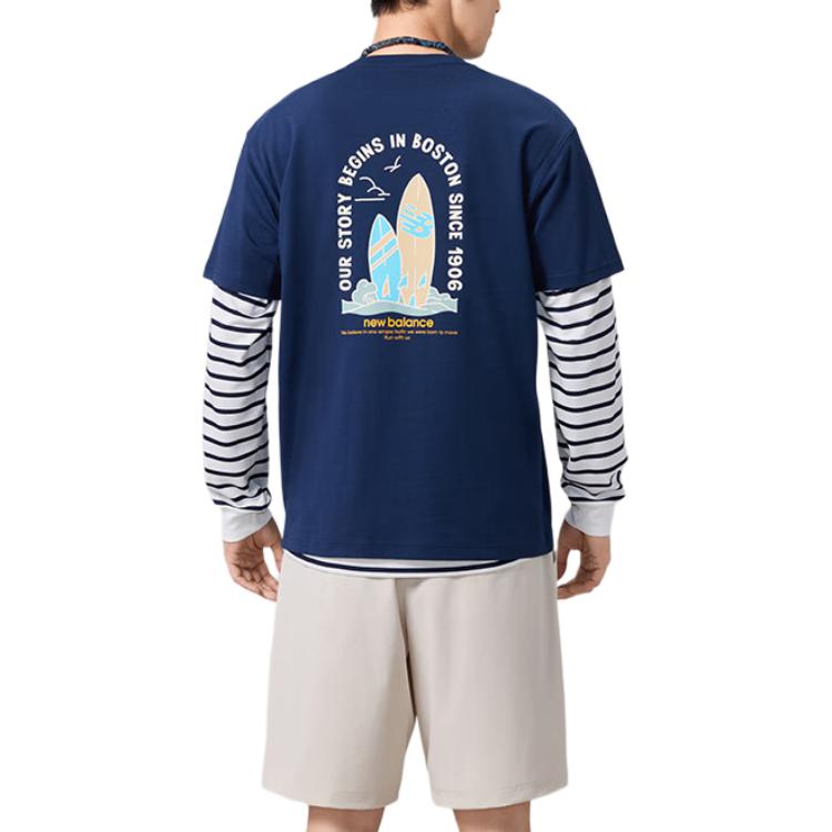 New Balance SS25 T Shirt Men's Marine Blue AMT52392-NNY