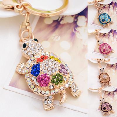 Strass-Schildkröten-Anhänger, Schlüsselanhänger, Schlüsselanhänger, Tasche, Auto, hängende Verzierung
