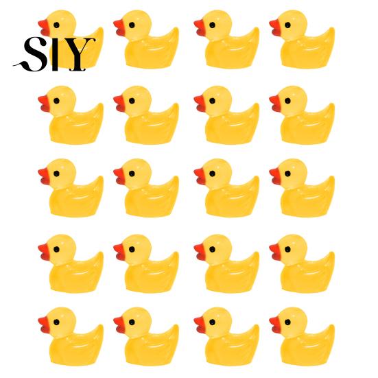 Duck Sculpture Set 20Pcs Mini Glow-in-the-dark Resin Ornaments Adorable High-quality Decor Sculptures for Garden Home Party Decoration Figurines
