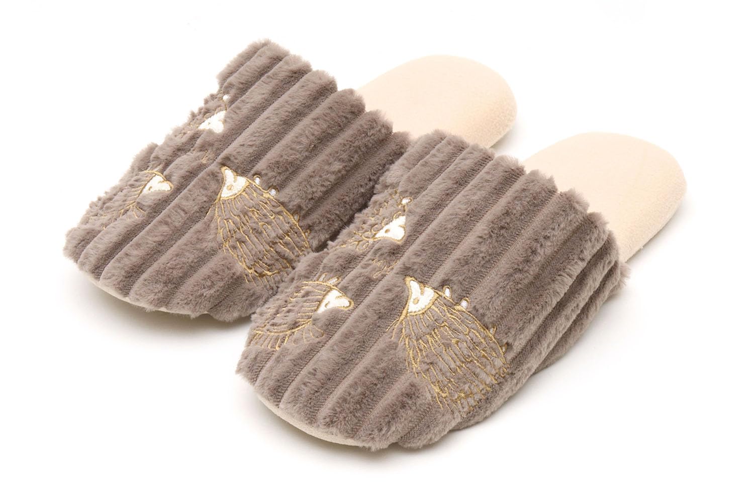 

Lisa Larson Hedgehog Ribbed Soft Slippers Nordic Style Lisa Larson Room Shoes for Men and [Cute Women] (Gray, L)