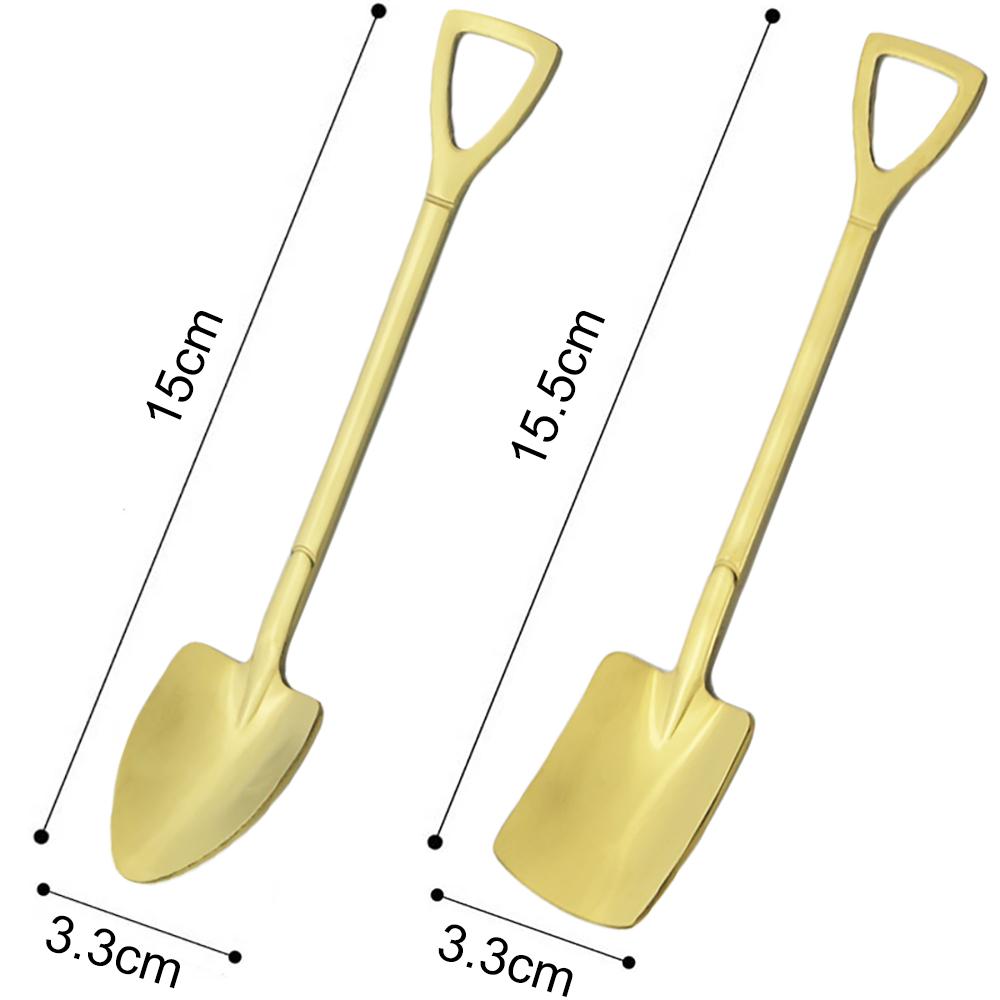 Rainbow Stainless Steel Shovel Spoon Set Ice Cream Stirring Spoon Tool Creative Teaspoon Dessert Coffee Spoon Party Cutlery Set