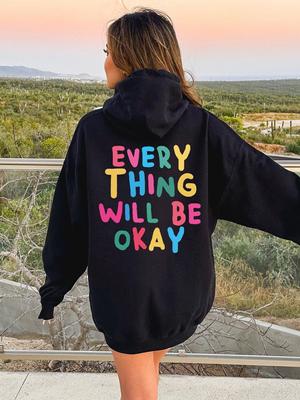 Her Şey Yoluna Girecek Kapüşonlular Oversize Sweatshirtler Sokak Giyim Modası Kazaklar Erkek Ve Kadın Giyim