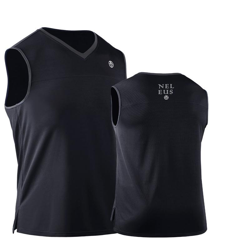 Men's Sports Vest Shirts Bodybuilding Tank Tops Training Gym Tee Sleeveless V-neck Jacket