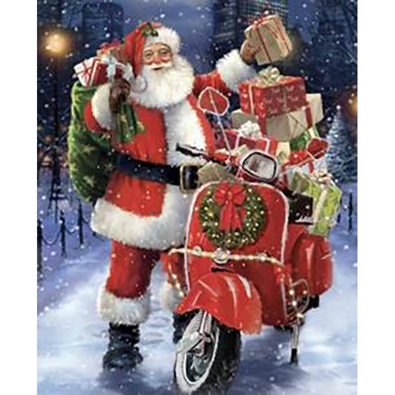 DIY 5d Diamond Painting Full Round Santa Claus Christmas Gift Diamond Embroidery Mosaic Cross Stitch Wall Art Home Decor