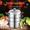 DeP DEP-289 3-lagiges Dampfgarer-Topf-Set