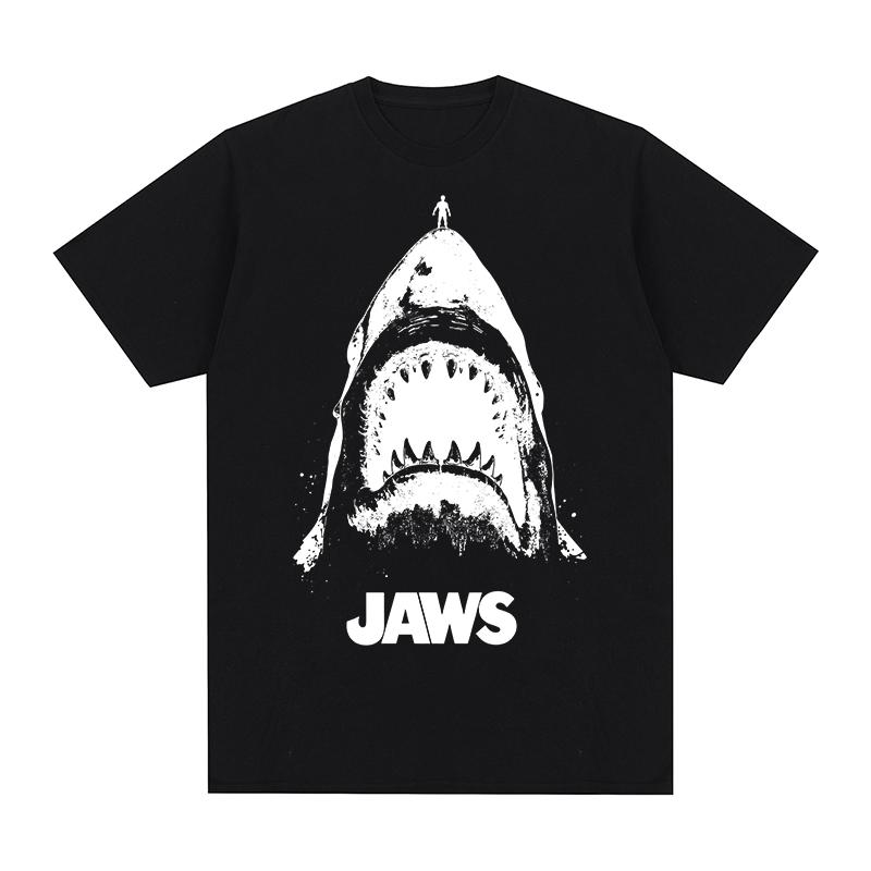 Jaws Vintage Tshirt Amity Island Welcomes You Shark fin Movie Cotton Men T shirt New Tee Tshirt Womens Tops