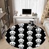 1pc Halloween Skull Decals Carpet, Round Non Slip Durable Large Size Office Carpet, Suitable for Office
