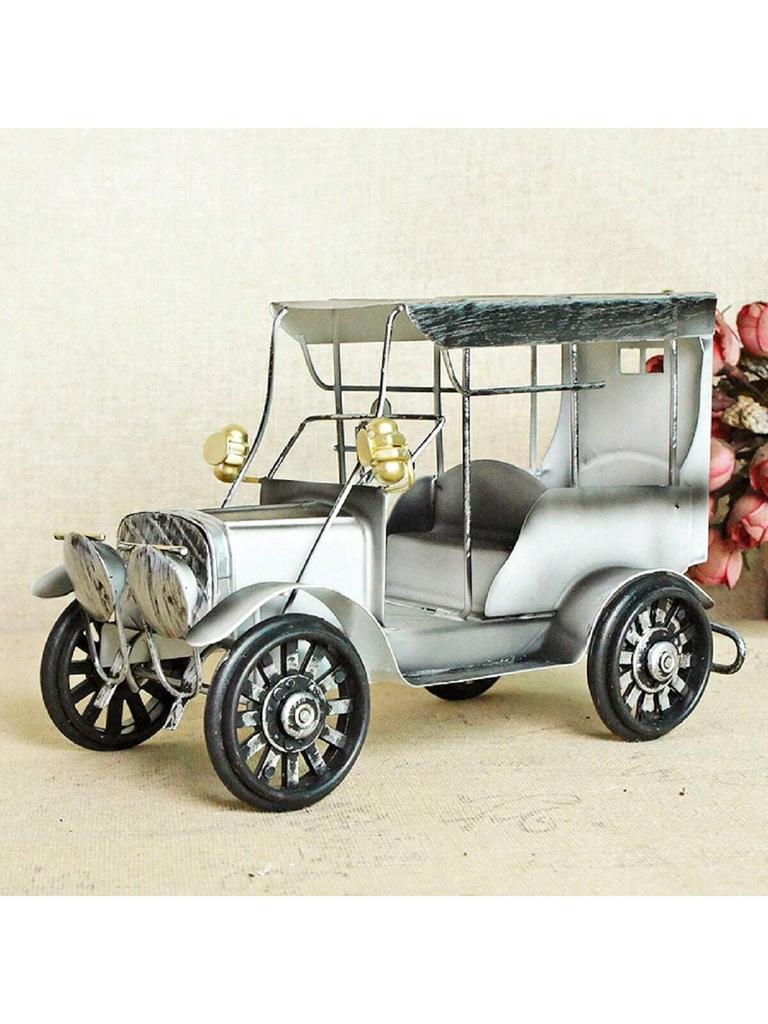 Vintage Iron Art Old Car Model Craft Desktop Ornament Toy Collection Gift Home Bedroom Desktop Mini Car Handicrafts Decoration