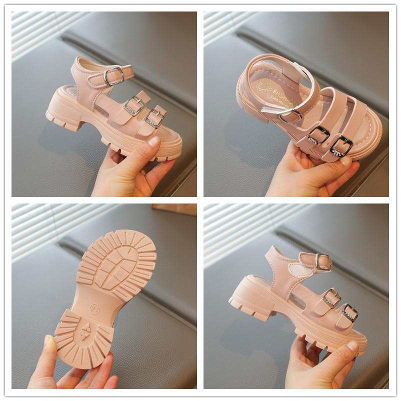 Sandali Romani Chunky per Bambine con Cinturini a Fibbia Nuovi Sandali Estivi da Spiaggia per Bambini Suola Morbida Scarpe Classiche Chic Boho