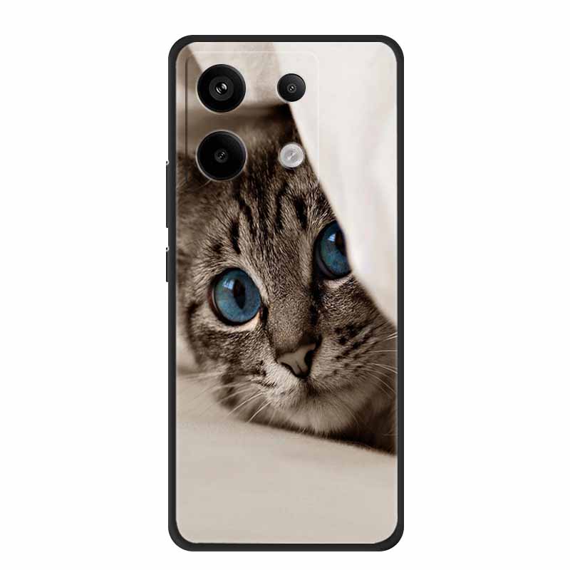 For Redmi Note 13 pro Case Pink Phone Case Fashion Silicone TPU Soft Back Cover Redmi Note 13 Pro Flower Capa 6.67" Cats Coque