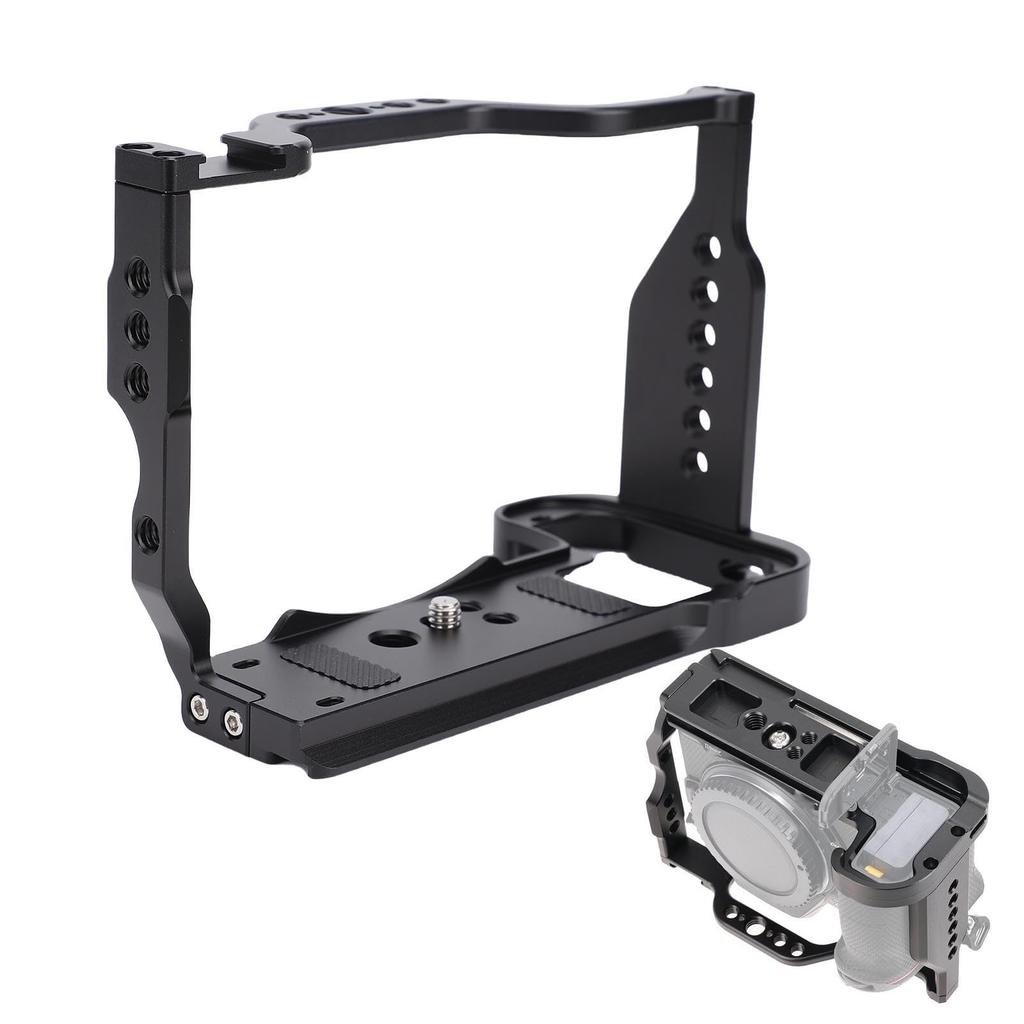 Full Camera Cage for Nikon Aluminum Video Camera Rig with Holes and Cold Shoe Camera Video Cage Built into Quick 38mm Shoot Z50II, 1/4" 3/8" Mount,