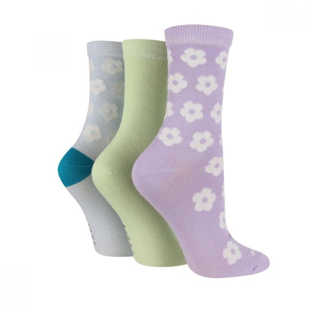 Sock Shop Women S Flower Pattern Bamboo SockS Set k5004lfaS2 LILAC