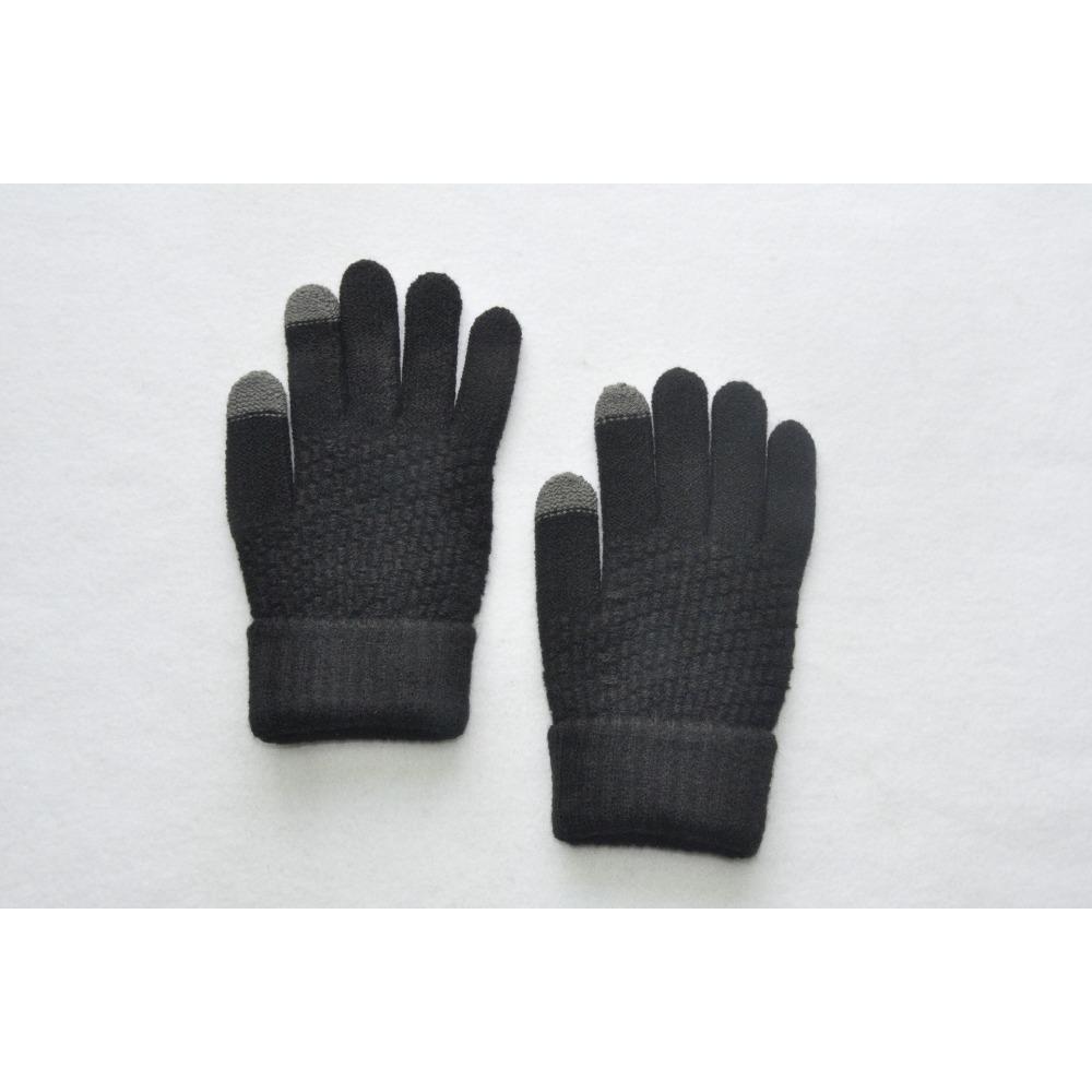 Adult men and women winter warm plush thickened wool gloves, pineapple pattern jacquard
