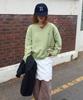 CGP (Women) Striped V-Neck Knit - Mint