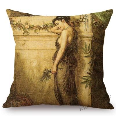 Aestheticism Master John Waterhouse Ancient Greek Myths Goddess Oil Painting Sofa Pillow Case Young Girls Linen Cushion Cover