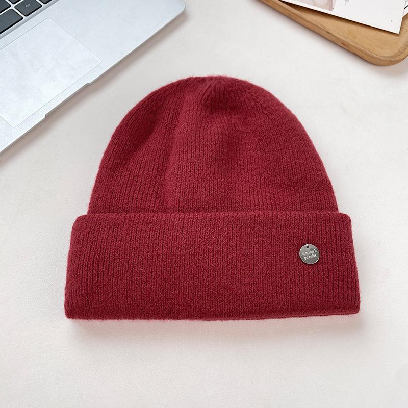 

Шерстяная шапка из овечьей шерсти для женщин, осенне-зимняя, теплая, с защитой ушей, шапка-пуловер, корейский стиль, простая, подчеркивающая лицо, маленькая вязаная шапка для мужчин 54-60CM