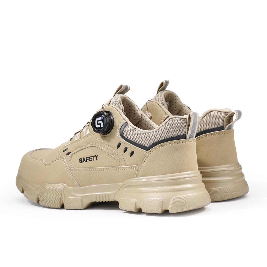 New Security Men's  Shoes Rotating Button Work Boots Waterproof Steel Toe Shoes Puncture-Proof Work Shoes Sneakers Indestructible Shoes