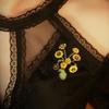 Vintage Blumen Brosche Gold Corsage Schmuck Kreativer Metall Pin Anzug