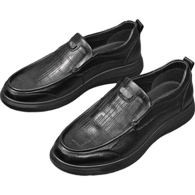 HLA Men s Breathable Soft Sole Casual Leather Slip-On Shoes 42