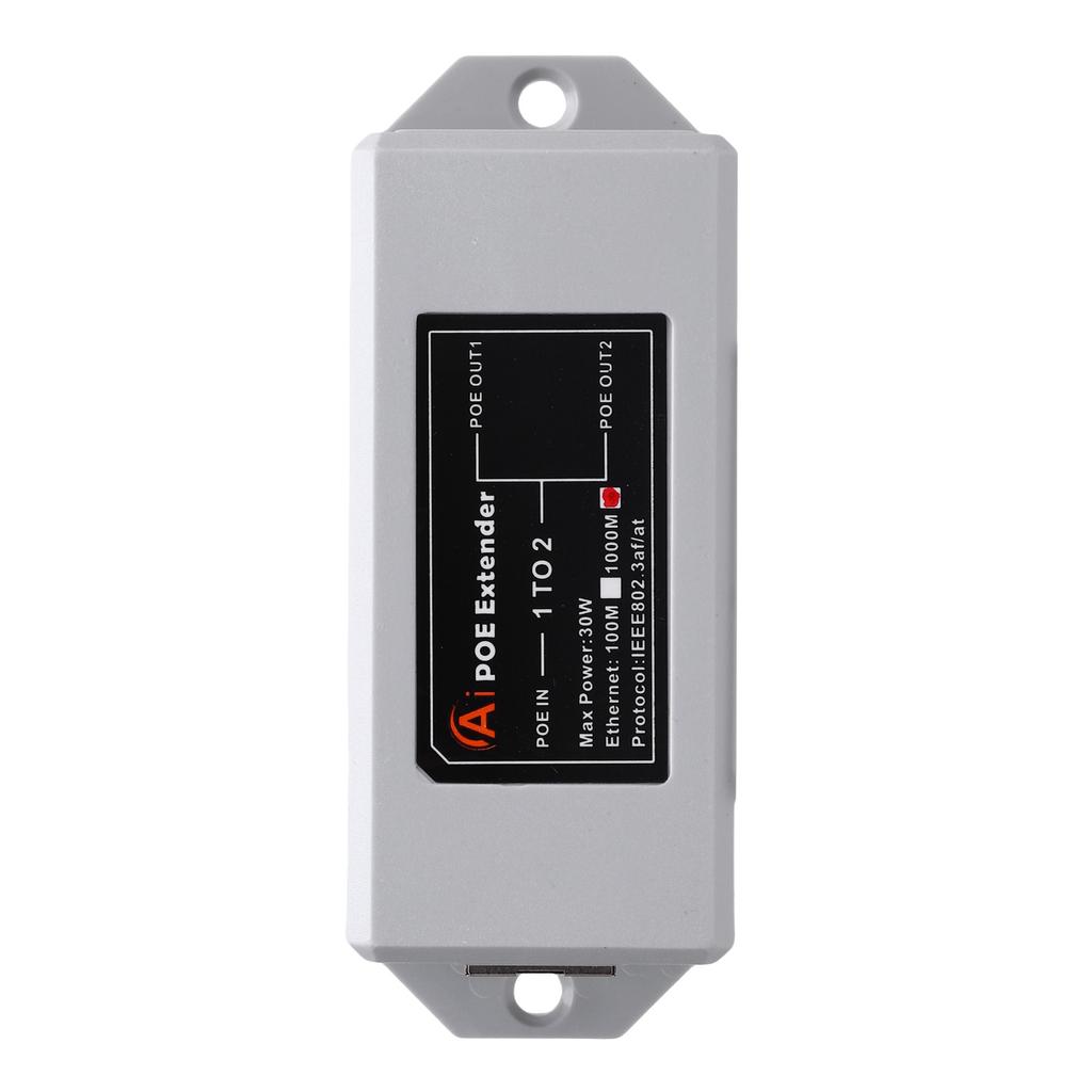 1 in 2 Out Gigabit POE Extender 1000Mbps Long Distance Transfer Plug and Play Space Saving For Home Hotel