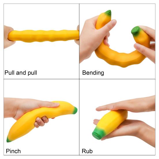Stress Relief Banana Squeeze Toy Kids Adults Stretchy Giant Banana Sensory Toy Portable Lightweight Calming Fruit Fidget Toy