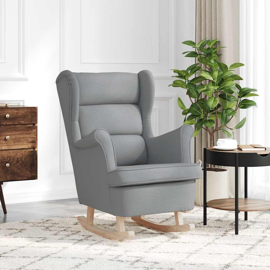 Vidaxl Fotel Bujany, Jasnoszary, 74X90X102 Cm, Tapicerowany Tkaniną