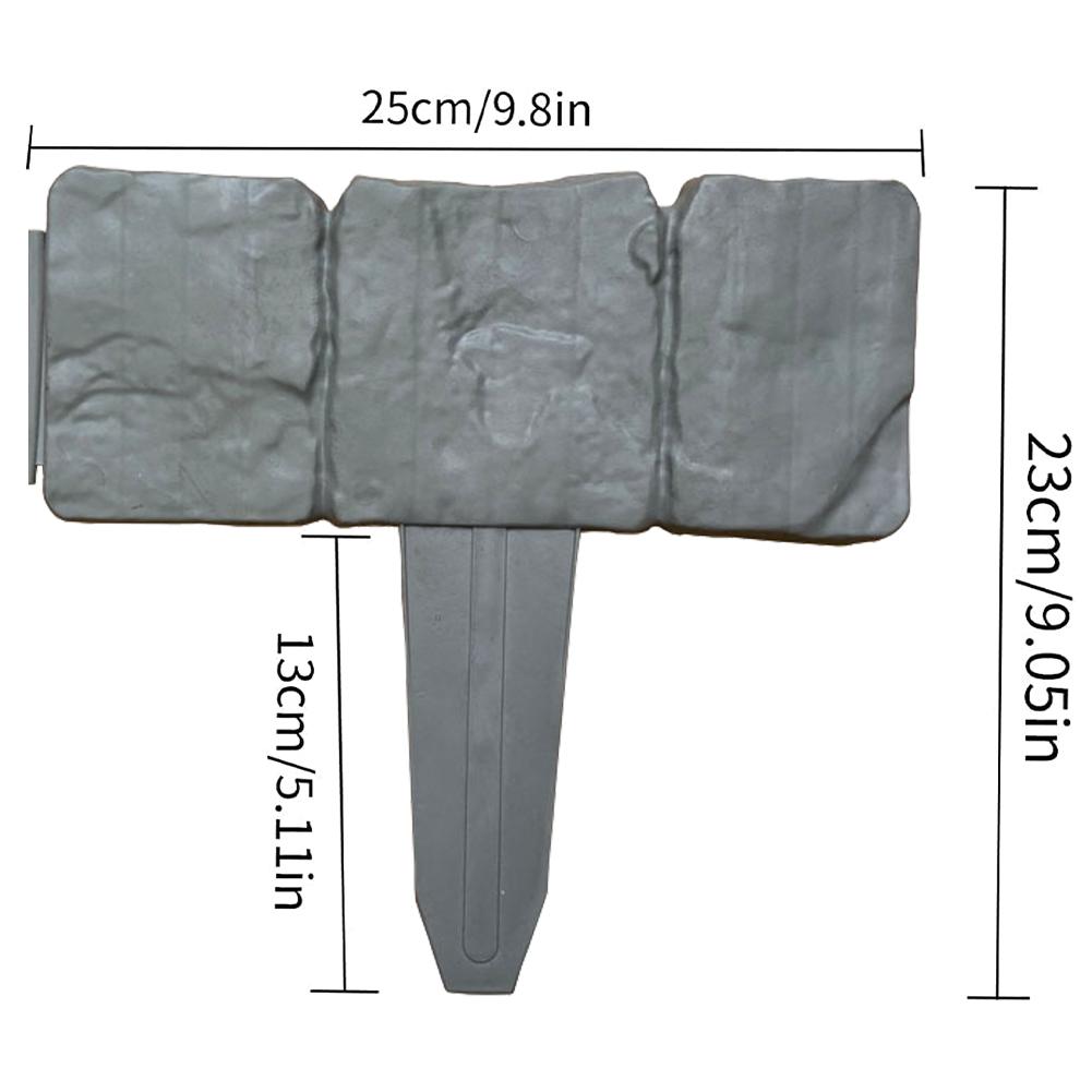 10pcs Garden Landscape Edging Borders 9.84x9.06Inch Plastic Imitation Stone Brick DIY Lightweight for Outdoor Patio Balcony Yard