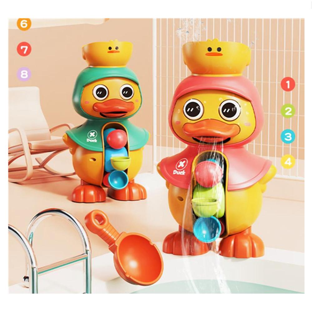 1 Pc Cartoon Bath Spit Water Duck Rotating Water Wheel Big Eyes Taking Bath Bathroom Bathing Education Kid Gift Toy