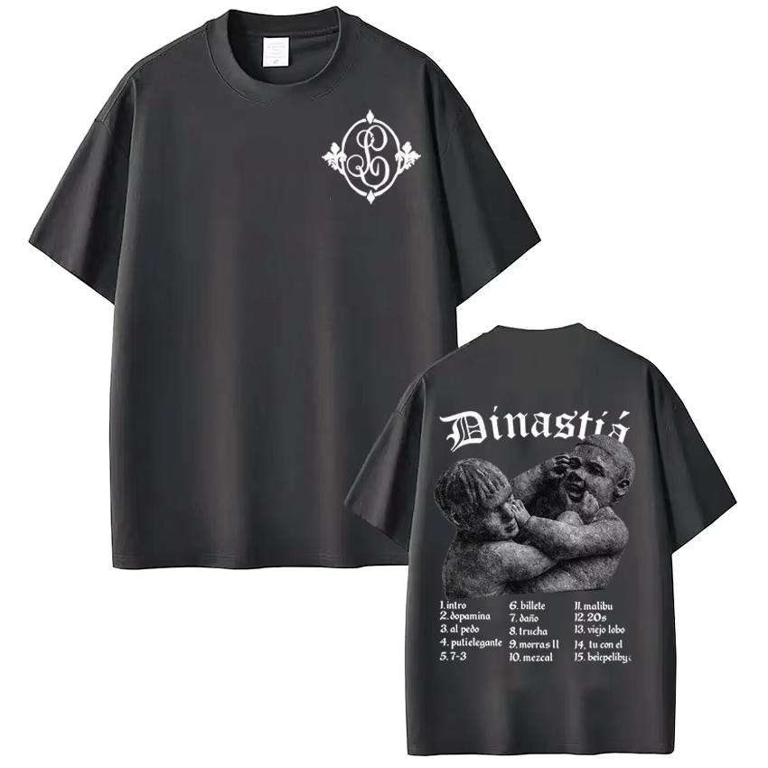 Rapper Peso Pluma Tito Double P Dinastia Tour Print Tshirts Men Women Fashion Tshirts Summer pure Cotton Casual Pop music Top