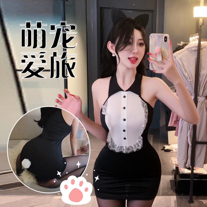 Sexy lingerie sexy lace pussy maid seduction pure desire hip skirt uniform seduction