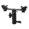 Black Double Hot Shoe Flash Umbrella Holder Light Stand Bracket For Photo Video Photography